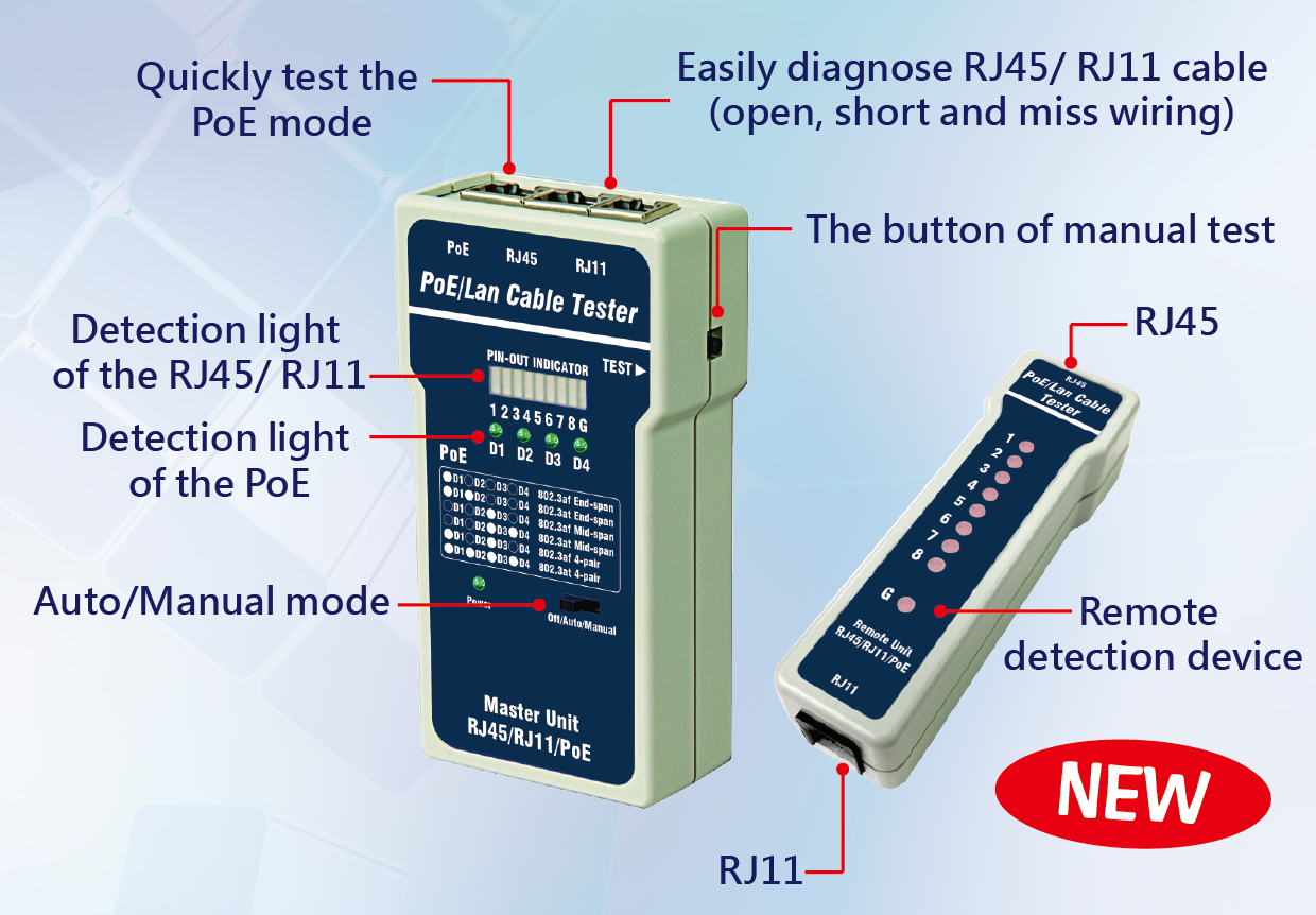 Poe/Lan Cable Tester